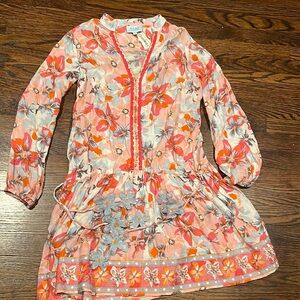 Taj by Sabrina Crippa Ornella Botanical Garden Embroidered Dress Size S